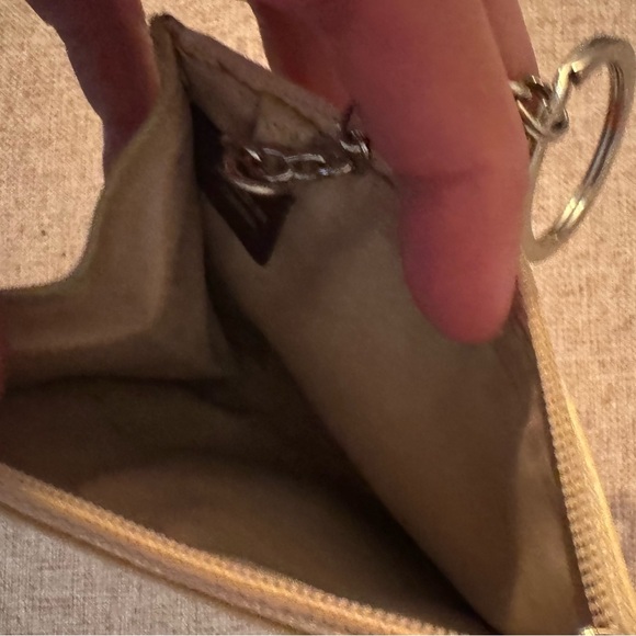 Coach Leather Small Wristlet Coin Purse/Keychain Tan - Picture 5 of 8